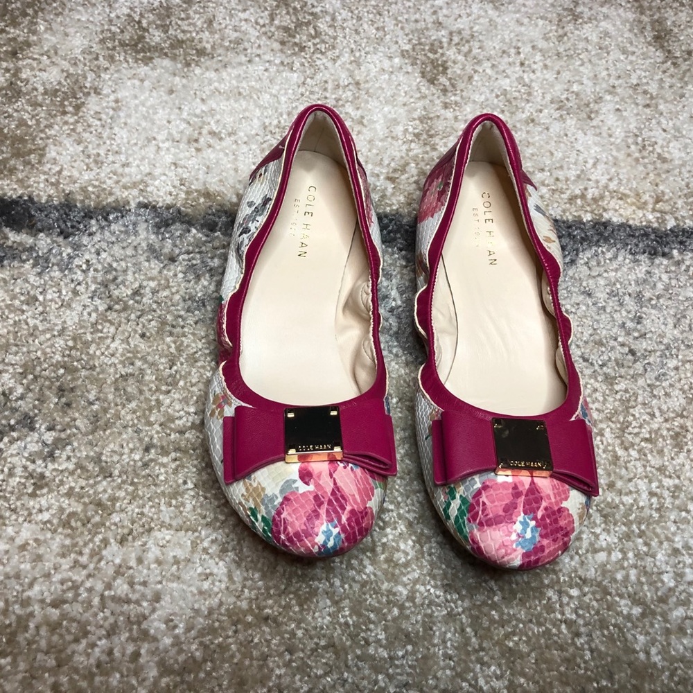 Cole Haan Pink Floral Ballet Flats